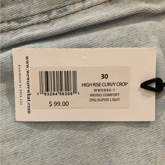WeWoreWhat High Rise Curvy Crop Jeans Super Light 30 - Picture 12 of 12